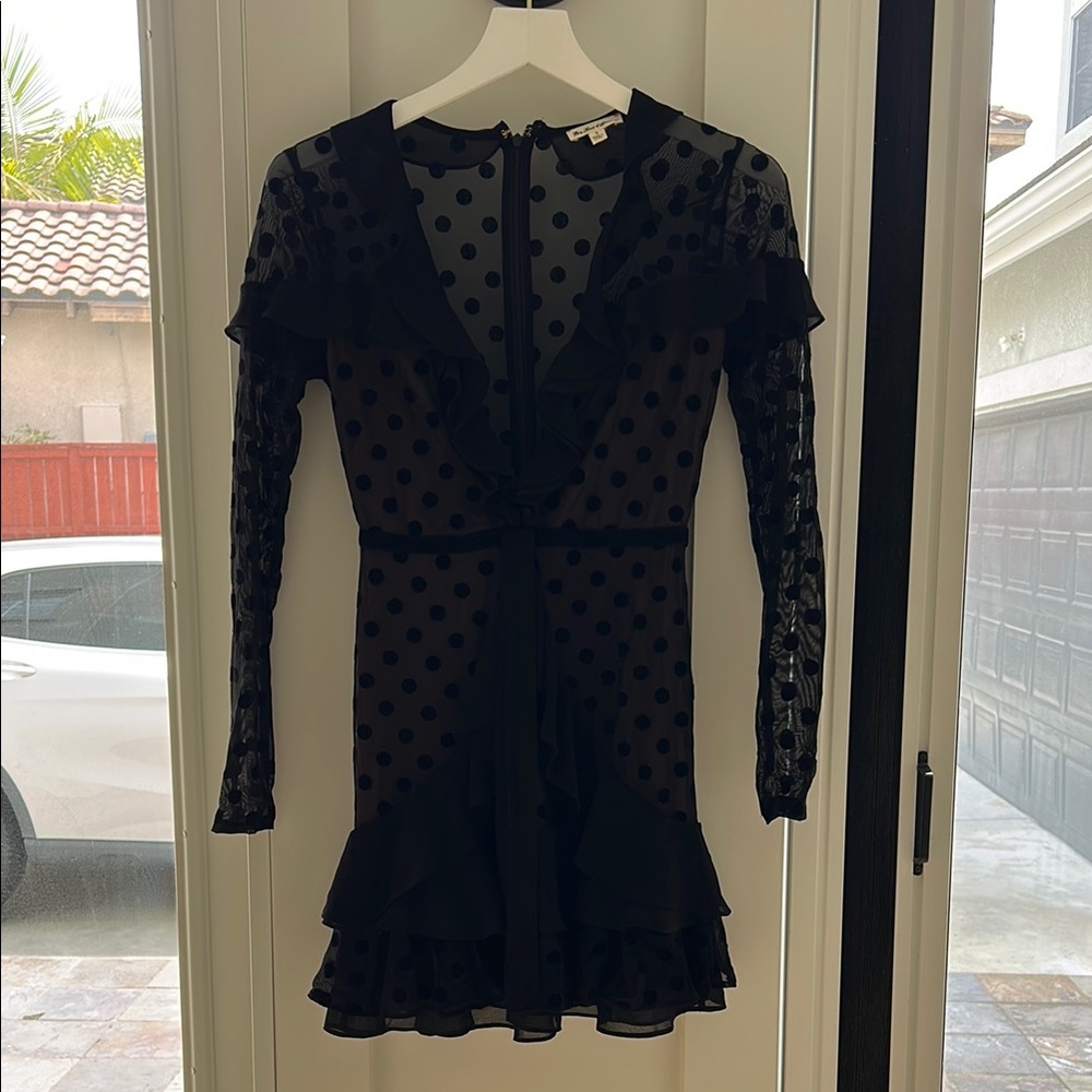 Elegant Black Polka Dot Dress